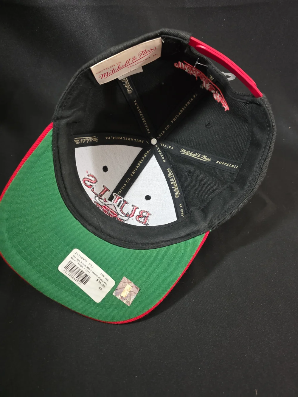 Chicago Bulls Hat Mitchell & Ness NBA Diamond Plate 3D Logo Snapback 2 Tone Cap